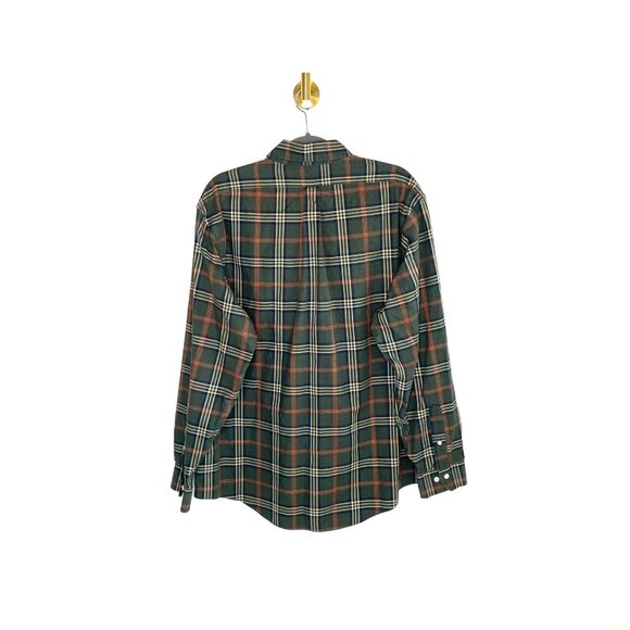 Classic | Pair of 100% Cotton Brooks Bros Button Downs | Green Plaid Blue Check - Picture 12 of 16